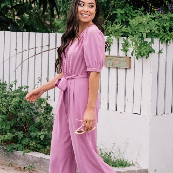 Gal Meets Glam Gabriella Waist Tie Jumpsuit - Picture 5 of 8